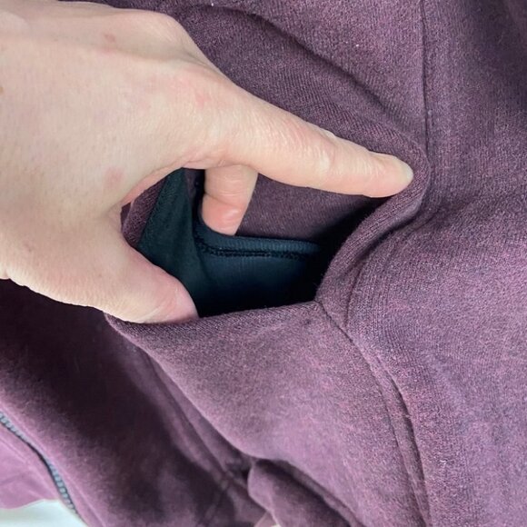 Lululemon Purple Bomber‎ Jacket Size 4 French Terry Fleece Warm Pleat To Street - Picture 8 of 13